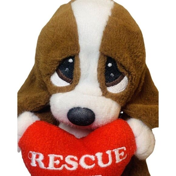 2014 Sad Sam Honey Rescue Me Heart Pillow Plush Hound Dog Stuffed Valentine 7” - Picture 1 of 7